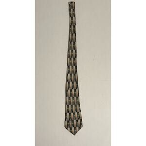 Steven Harris Trombone Diagonal necktie in black polyester With Gold Instrument